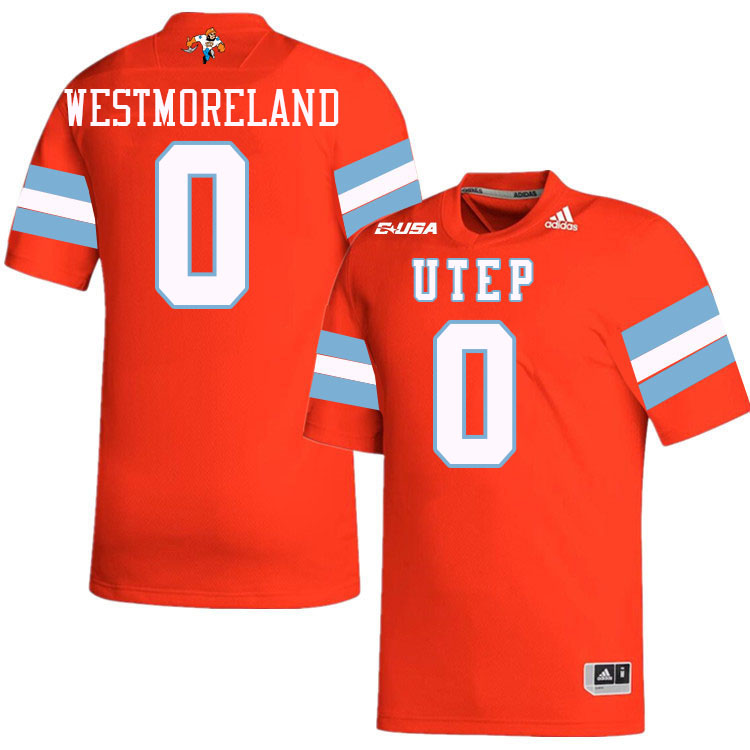 Maurice Westmoreland UTEP Jersey,UTEP Miners #0 Maurice Westmoreland College Football Jersey-Retro